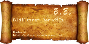 Blüttner Bernát névjegykártya